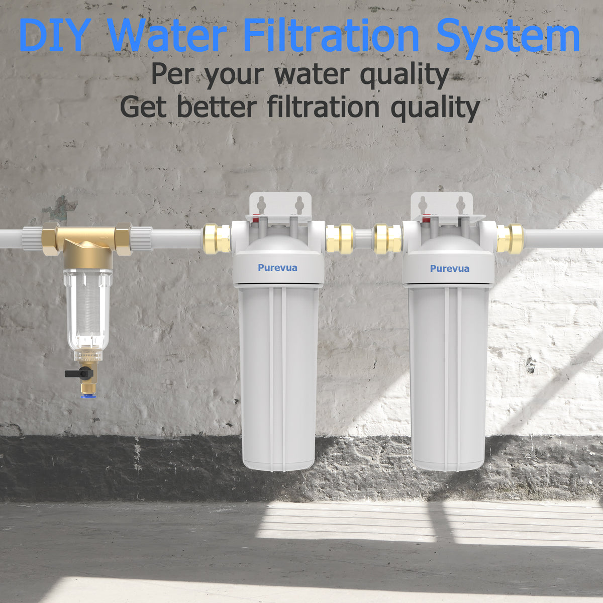 Purevua Whole House Water Filter Housing, Fit 10